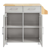 Modway Furniture Cuisine Kitchen Cart Light Gray Natural 16.5 x 33 x 35