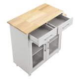 Modway Furniture Cuisine Kitchen Cart Light Gray Natural 16.5 x 33 x 35