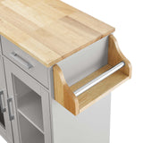 Modway Furniture Cuisine Kitchen Cart Light Gray Natural 16.5 x 33 x 35