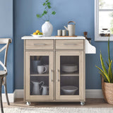 Modway Furniture Cuisine Kitchen Cart Oak White 16.5 x 33 x 35