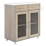 Modway Furniture Cuisine Kitchen Cart Oak White 16.5 x 33 x 35