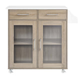 Modway Furniture Cuisine Kitchen Cart Oak White 16.5 x 33 x 35