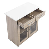 Modway Furniture Cuisine Kitchen Cart Oak White 16.5 x 33 x 35