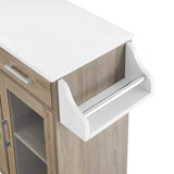 Modway Furniture Cuisine Kitchen Cart Oak White 16.5 x 33 x 35