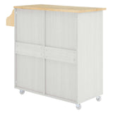 Modway Furniture Cuisine Kitchen Cart White Natural 16.5 x 33 x 35