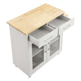 Modway Furniture Cuisine Kitchen Cart White Natural 16.5 x 33 x 35