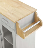 Modway Furniture Cuisine Kitchen Cart White Natural 16.5 x 33 x 35