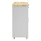 Modway Furniture Culinary Kitchen Cart With Spice Rack Light Gray Natural 16.5 x 33 x 35.5