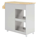 Modway Furniture Culinary Kitchen Cart With Spice Rack Light Gray Natural 16.5 x 33 x 35.5