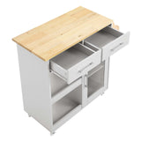 Modway Furniture Culinary Kitchen Cart With Spice Rack Light Gray Natural 16.5 x 33 x 35.5