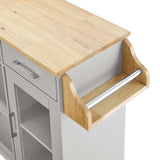 Modway Furniture Culinary Kitchen Cart With Spice Rack Light Gray Natural 16.5 x 33 x 35.5