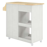 Modway Furniture Culinary Kitchen Cart With Spice Rack White Natural 16.5 x 33 x 35.5