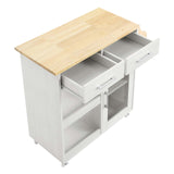 Modway Furniture Culinary Kitchen Cart With Spice Rack White Natural 16.5 x 33 x 35.5