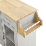 Modway Furniture Culinary Kitchen Cart With Spice Rack White Natural 16.5 x 33 x 35.5