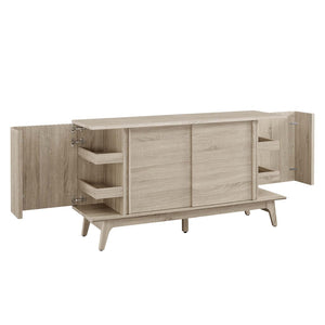 Modway Furniture Eudora Sideboard - Mid-Century Modern Storage Buffet with Concealed Shelving & Cable Management Features Oak EEI-6278-OAK
