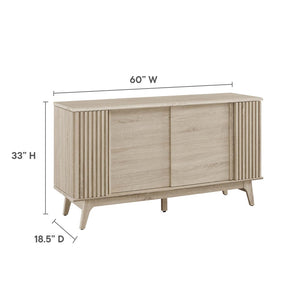 Modway Furniture Eudora Sideboard - Mid-Century Modern Storage Buffet with Concealed Shelving & Cable Management Features Oak EEI-6278-OAK