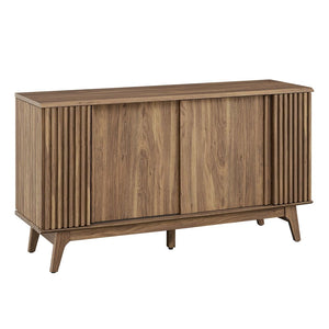 Modway Furniture Eudora Sideboard - Mid-Century Modern Storage Buffet with Concealed Shelving & Cable Management Features Walnut EEI-6278-WAL