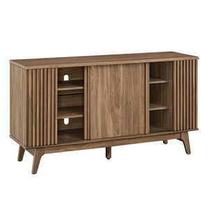 Modway Furniture Eudora Sideboard - Mid-Century Modern Storage Buffet with Concealed Shelving & Cable Management Features Walnut EEI-6278-WAL