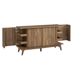 Modway Furniture Eudora Sideboard - Mid-Century Modern Storage Buffet with Concealed Shelving & Cable Management Features Walnut EEI-6278-WAL