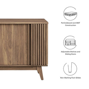 Modway Furniture Eudora Sideboard - Mid-Century Modern Storage Buffet with Concealed Shelving & Cable Management Features Walnut EEI-6278-WAL
