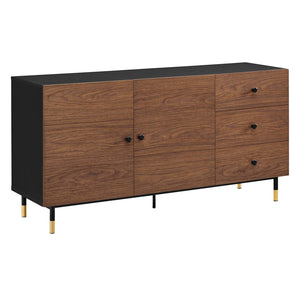 Modway Furniture Nexus Storage Cabinet Sideboard Black Walnut 15.5 x 59 x 29.5