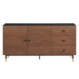 Modway Furniture Nexus Storage Cabinet Sideboard Black Walnut 15.5 x 59 x 29.5