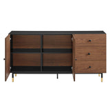 Modway Furniture Nexus Storage Cabinet Sideboard Black Walnut 15.5 x 59 x 29.5