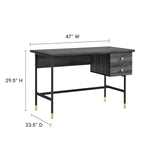 Modway Furniture Nexus Office Desk Black Charcoal 23.5 x 47 x 29.5