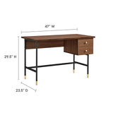 Modway Furniture Nexus Office Desk Black Walnut 23.5 x 47 x 29.5