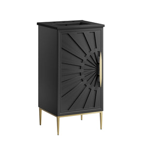 Modway Furniture Awaken 18" Bathroom Vanity - Modern Glamour with Gold Base, Elegant Design for Small Spaces EEI-6287-BLK-BLK