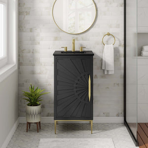 Modway Furniture Awaken 18" Bathroom Vanity - Modern Glamour with Gold Base, Elegant Design for Small Spaces EEI-6287-BLK-BLK