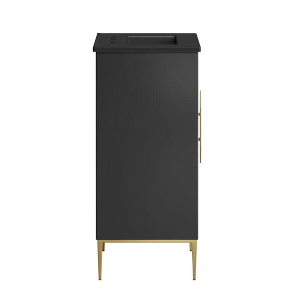 Modway Furniture Awaken 18" Bathroom Vanity - Modern Glamour with Gold Base, Elegant Design for Small Spaces EEI-6287-BLK-BLK