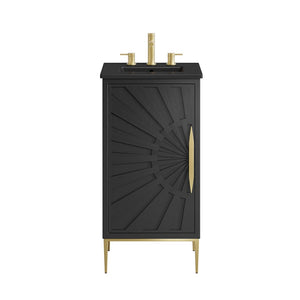 Modway Furniture Awaken 18" Bathroom Vanity - Modern Glamour with Gold Base, Elegant Design for Small Spaces EEI-6287-BLK-BLK