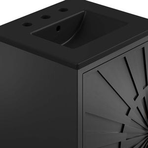 Modway Furniture Awaken 18" Bathroom Vanity - Modern Glamour with Gold Base, Elegant Design for Small Spaces EEI-6287-BLK-BLK