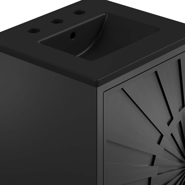 Modway Furniture Awaken 18" Bathroom Vanity - Modern Glamour with Gold Base, Elegant Design for Small Spaces EEI-6287-BLK-BLK