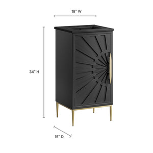 Modway Furniture Awaken 18" Bathroom Vanity - Modern Glamour with Gold Base, Elegant Design for Small Spaces EEI-6287-BLK-BLK