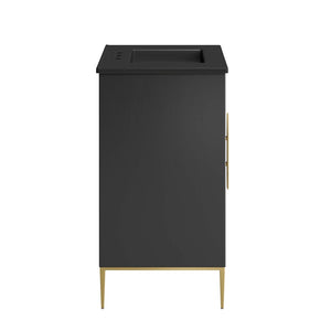 Modway Furniture Awaken 30" Bathroom Vanity by Modway - Contemporary Elegance with Gold Accents & Spacious Storage EEI-6295-BLK-BLK