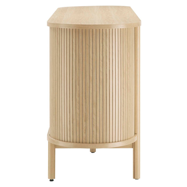 Modway Furniture Cadence 63" Mid-Century Modern Curved Sideboard - Stylish Storage Cabinet for Living & Dining Spaces Oak EEI-6309-OAK