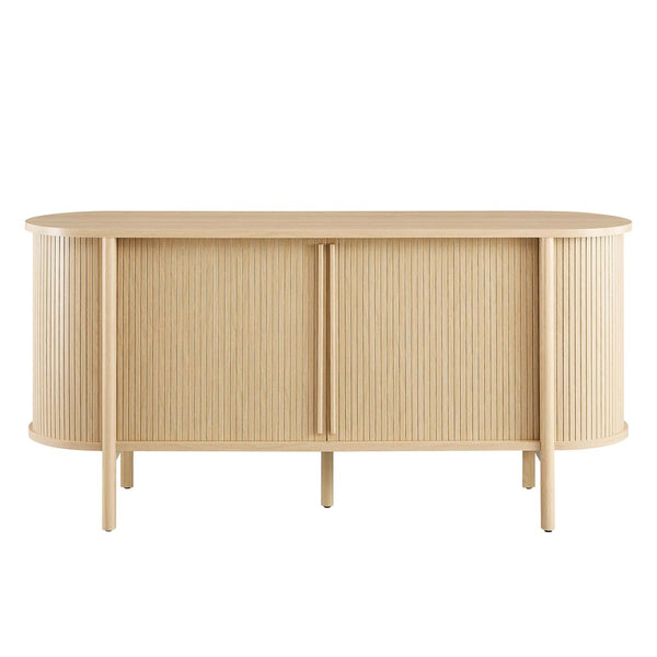 Modway Furniture Cadence 63" Mid-Century Modern Curved Sideboard - Stylish Storage Cabinet for Living & Dining Spaces Oak EEI-6309-OAK