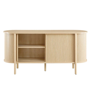 Modway Furniture Cadence 63" Mid-Century Modern Curved Sideboard - Stylish Storage Cabinet for Living & Dining Spaces Oak EEI-6309-OAK