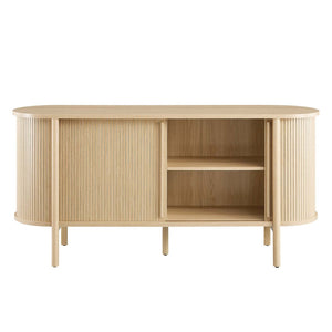 Modway Furniture Cadence 63" Mid-Century Modern Curved Sideboard - Stylish Storage Cabinet for Living & Dining Spaces Oak EEI-6309-OAK