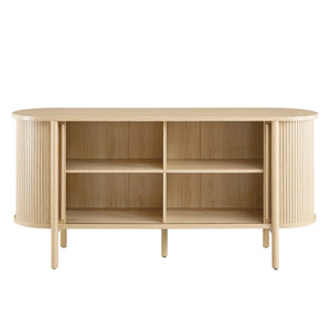 Modway Furniture Cadence 63" Mid-Century Modern Curved Sideboard - Stylish Storage Cabinet for Living & Dining Spaces Oak EEI-6309-OAK