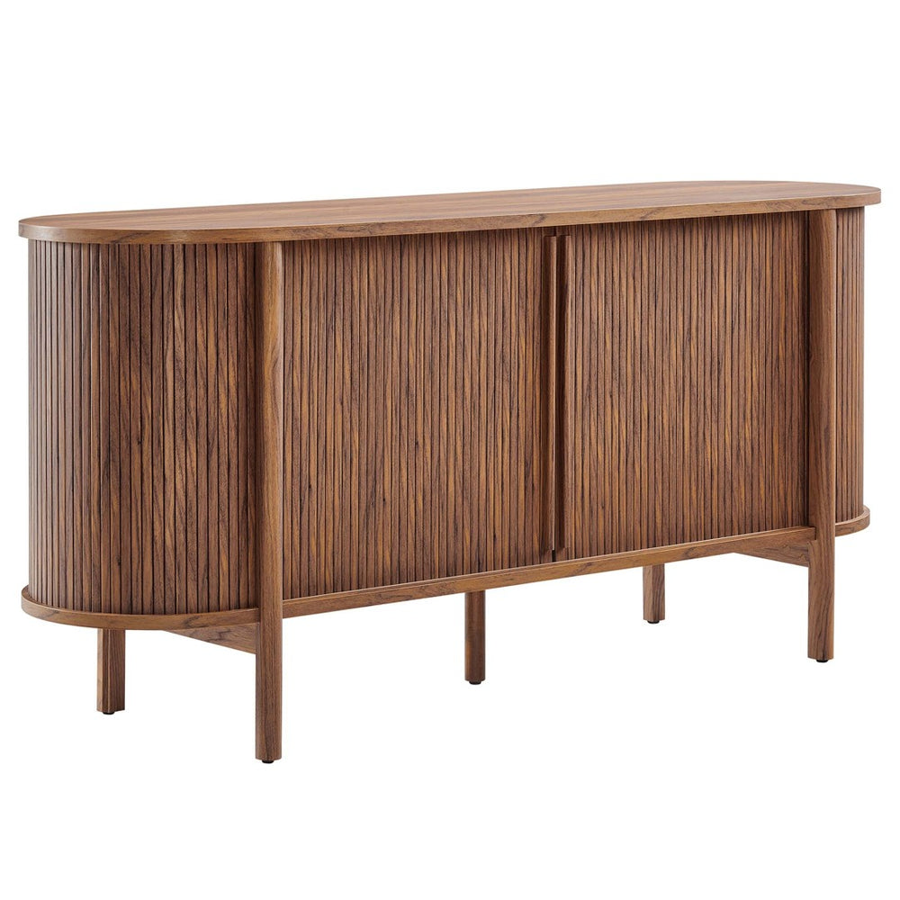 Modway Furniture Cadence 63" Mid-Century Modern Curved Sideboard - Stylish Storage Cabinet for Living & Dining Spaces Walnut EEI-6309-WAL
