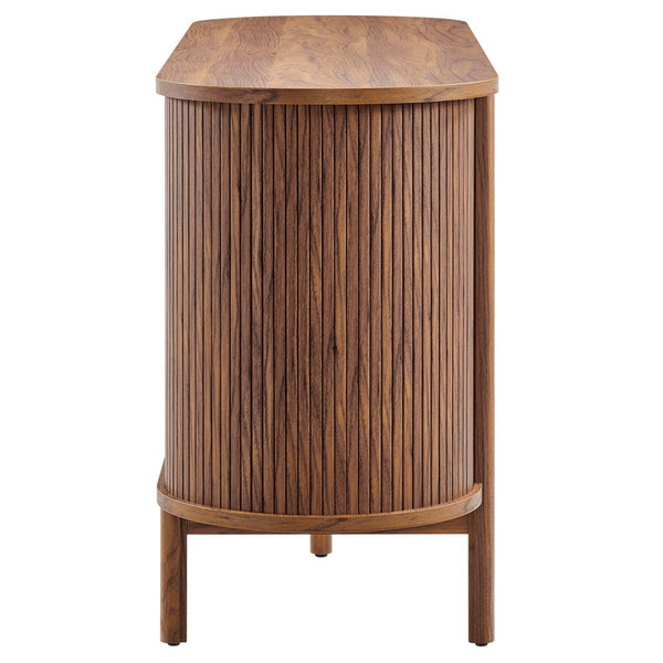 Modway Furniture Cadence 63" Mid-Century Modern Curved Sideboard - Stylish Storage Cabinet for Living & Dining Spaces Walnut EEI-6309-WAL