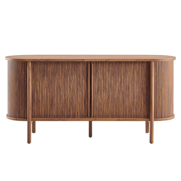 Modway Furniture Cadence 63" Mid-Century Modern Curved Sideboard - Stylish Storage Cabinet for Living & Dining Spaces Walnut EEI-6309-WAL