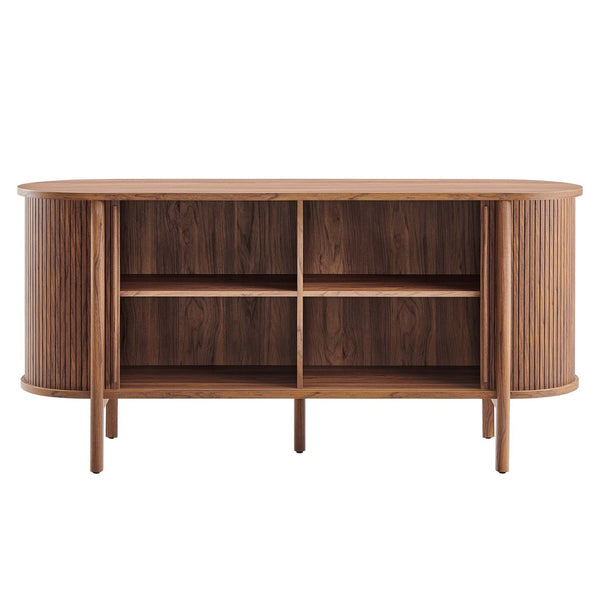Modway Furniture Cadence 63" Mid-Century Modern Curved Sideboard - Stylish Storage Cabinet for Living & Dining Spaces Walnut EEI-6309-WAL