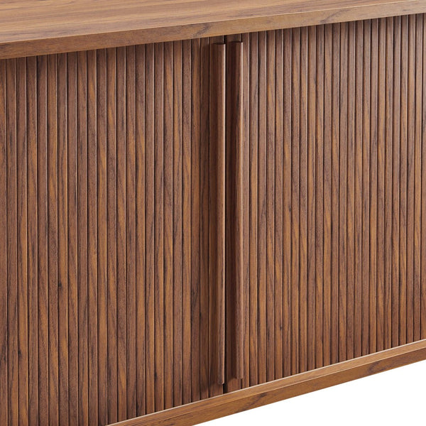 Modway Furniture Cadence 63" Mid-Century Modern Curved Sideboard - Stylish Storage Cabinet for Living & Dining Spaces Walnut EEI-6309-WAL