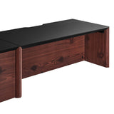 Modway Furniture Kinetic 38" Wall-Mount Office Desk With Cabinet and Shelf Black Cherry 18 x 76 x 23