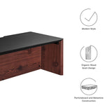 Modway Furniture Kinetic 38" Wall-Mount Office Desk With Cabinet and Shelf Black Cherry 18 x 76 x 23