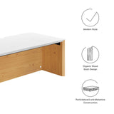 Modway Furniture Kinetic 38" Wall-Mount Office Desk With Cabinet and Shelf White Natural 18 x 76 x 23